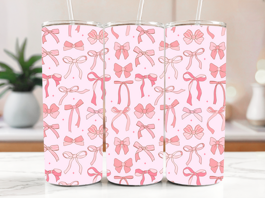 Coquette Pink Bows Tumbler