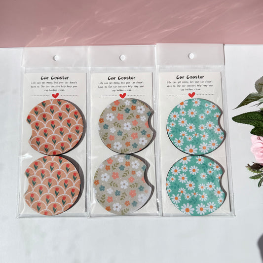 Floral Car Coasters