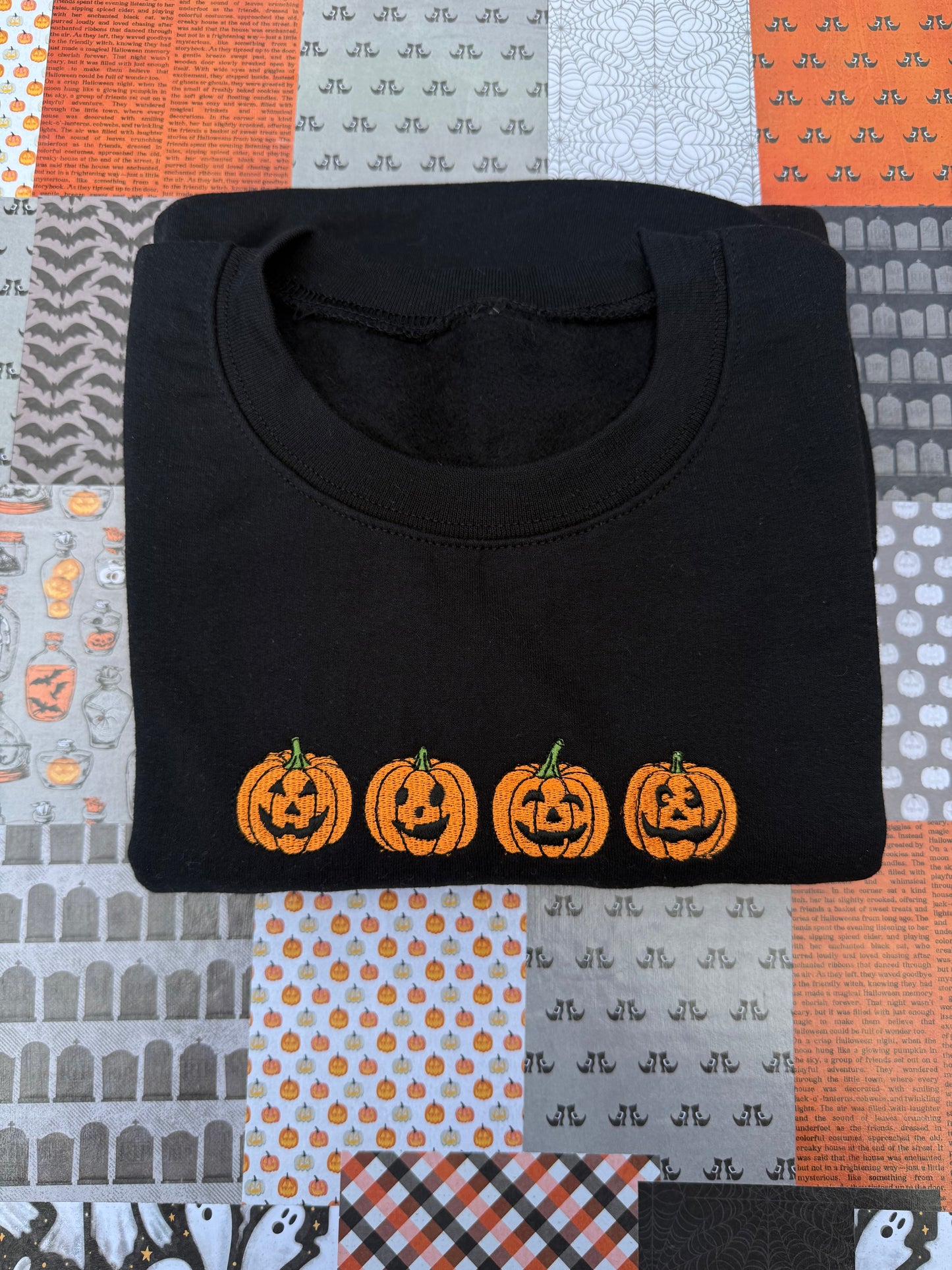 Pumpkins Embroidered Crewneck