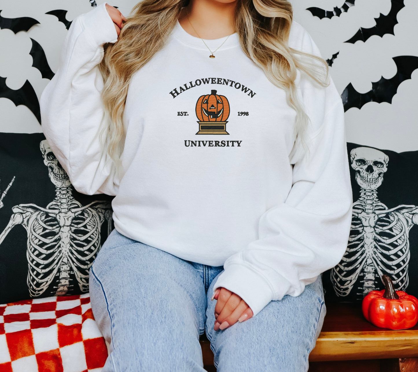 Halloweentown University Embroidered Crewneck