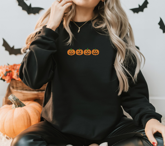 Pumpkins Embroidered Crewneck